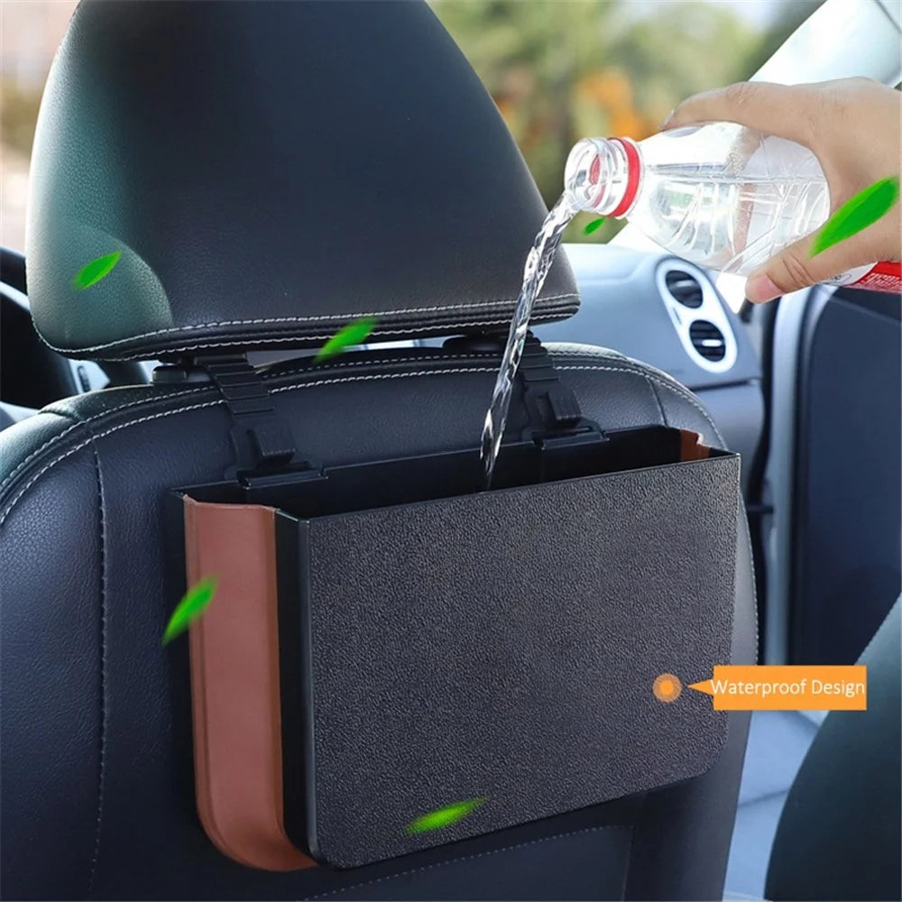 SN929 Car Folding Trash Can Hanging Bucket Waterproof Umbrella Storage Supplies Sundries Organizer - Black - 3