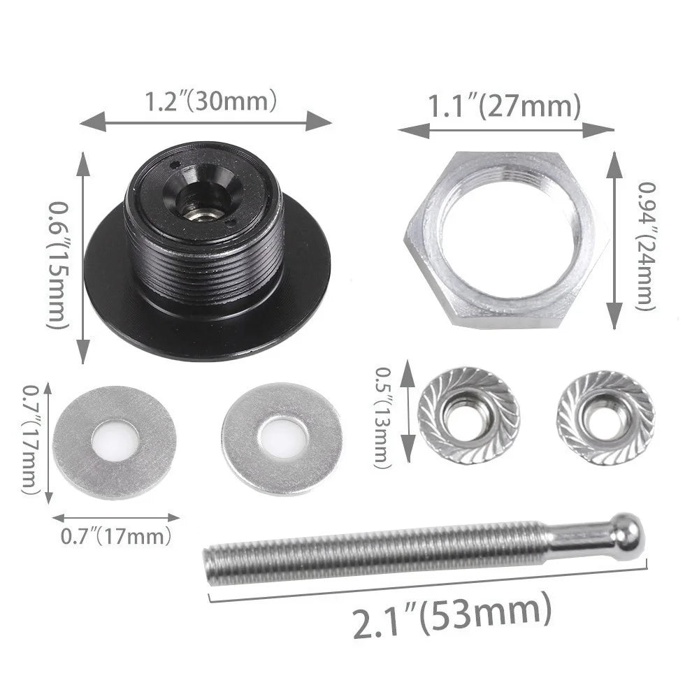 ENL012 Universal Aluminum Alloy 30mm Vehicle Hood Lock Cover Anti-theft Design 53mm Screw - Red - 7
