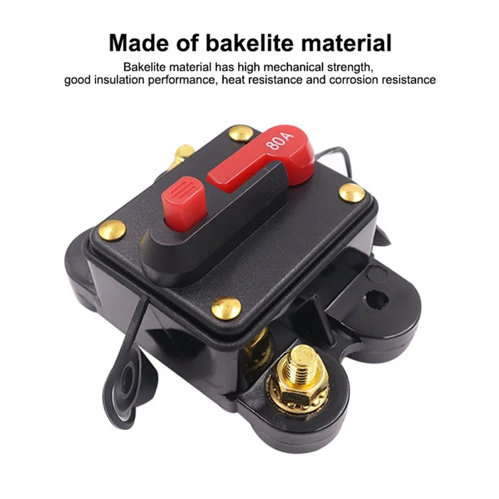 60A DC 12-48V Car Audio Stereo Circuit Breaker Automatic Reset Fuse Holder Automatic Circuit Breaker, Circuit Protector - 2