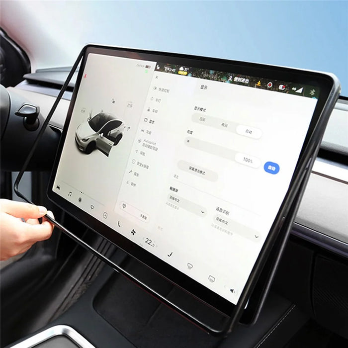 Car Center Console Screen Easy Installation Frame Tool Car Decoration for Tesla Model 3 Model Y  - Black - 2