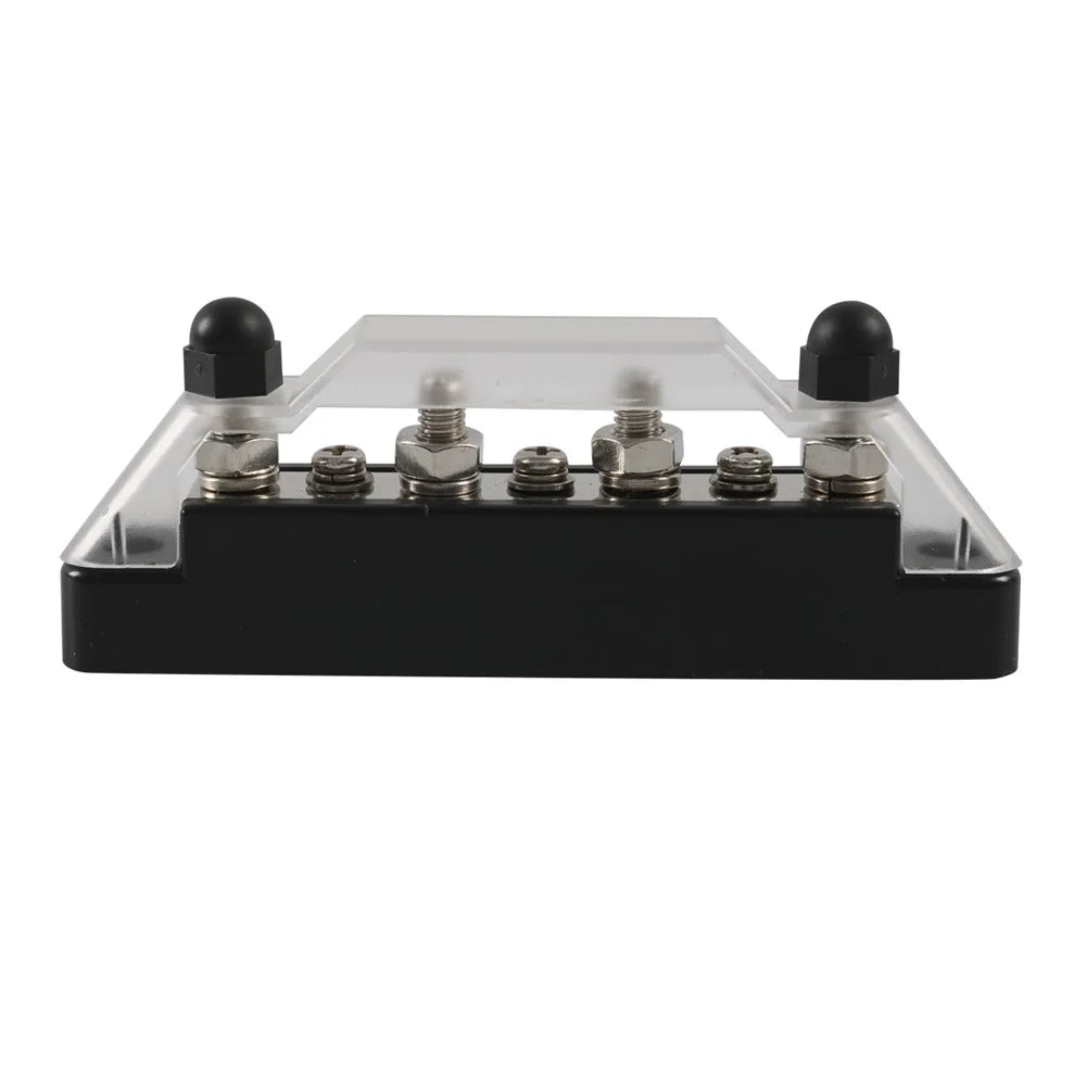 A7473 2Pcs  /  Set 7-Way Power Distribution Block 4 x M6 Terminal Studs, 3 x M4 Terminal Screws Battery Bus Bar for Car Marine Boat (Black+Red) - 6