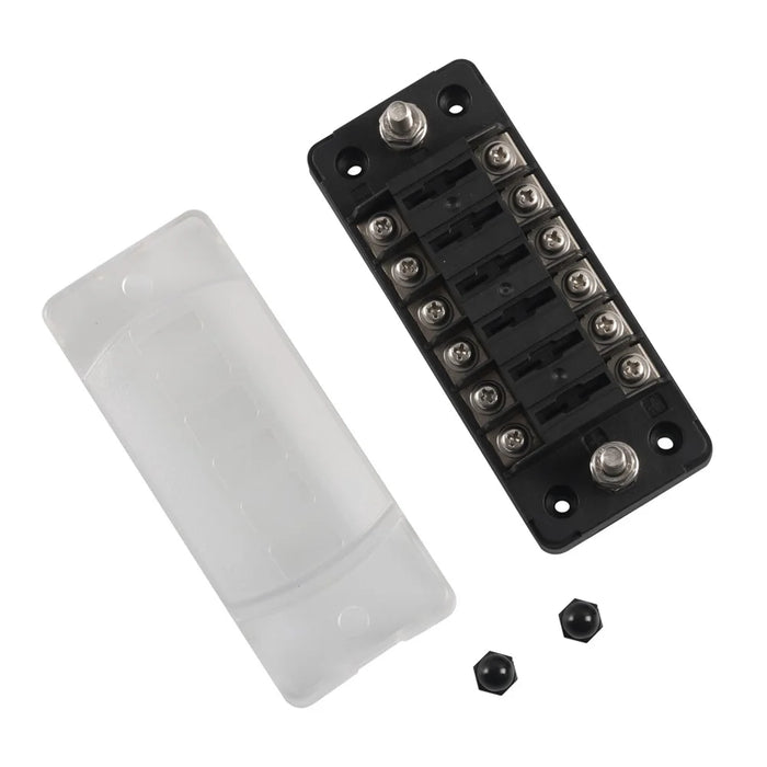 A5626 6-Way ATC Fuse Box Flame Resistant Cover Bolt Connect Terminals Stick Label (without Negative Pole) - 2