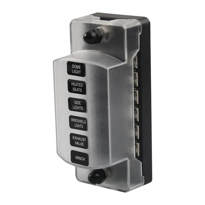 A5626 6-Way ATC Fuse Box Flame Resistant Cover Bolt Connect Terminals Stick Label (without Negative Pole) - 7