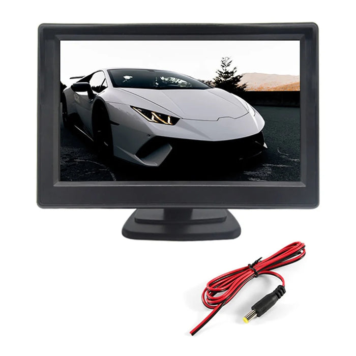 RH-500 Car Parking Reverse 5'' LCD Screen Recorder Display Monitor with Power Supply Cable - 1