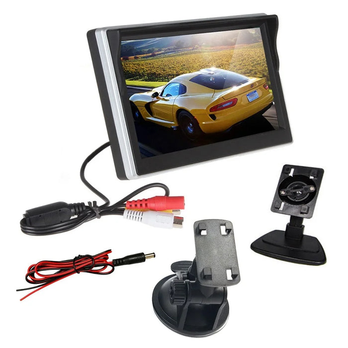 RH-505 5'' LCD Display Screen Rear View Backup Car Parking and Reverse Camera with Power Supply Cable+2 Brackets - 6