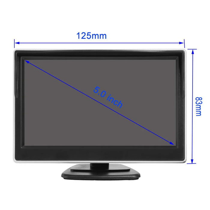 RH-505 5'' LCD Display Screen Rear View Backup Car Parking and Reverse Camera with Power Supply Cable+2 Brackets - 7