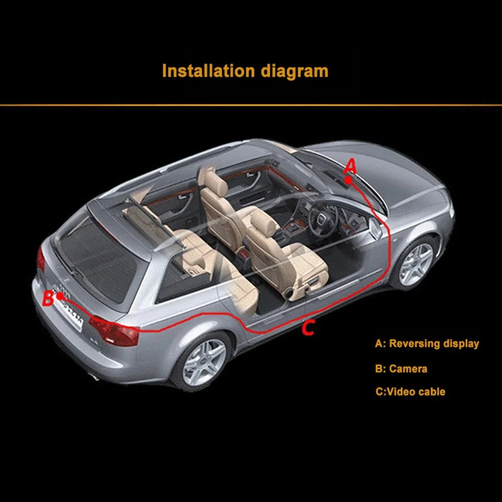 RH-503 5.0 inch Rearview Mirror HD Car Display with Round Camera / Video Cable Waterproof Rear View Monitor - 7