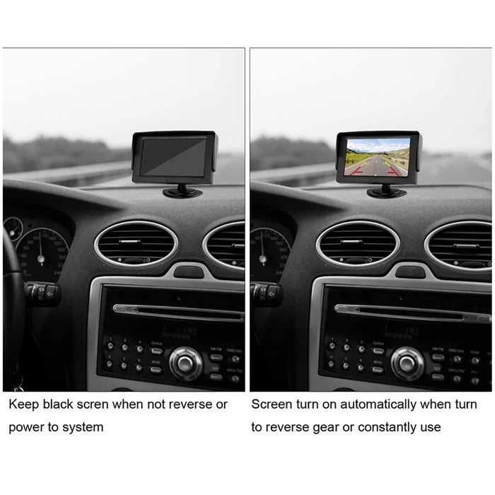 RH-501 5'' LCD Display Screen Car Parking Reverse Waterproof Round Rear Camera with Video Line - 2