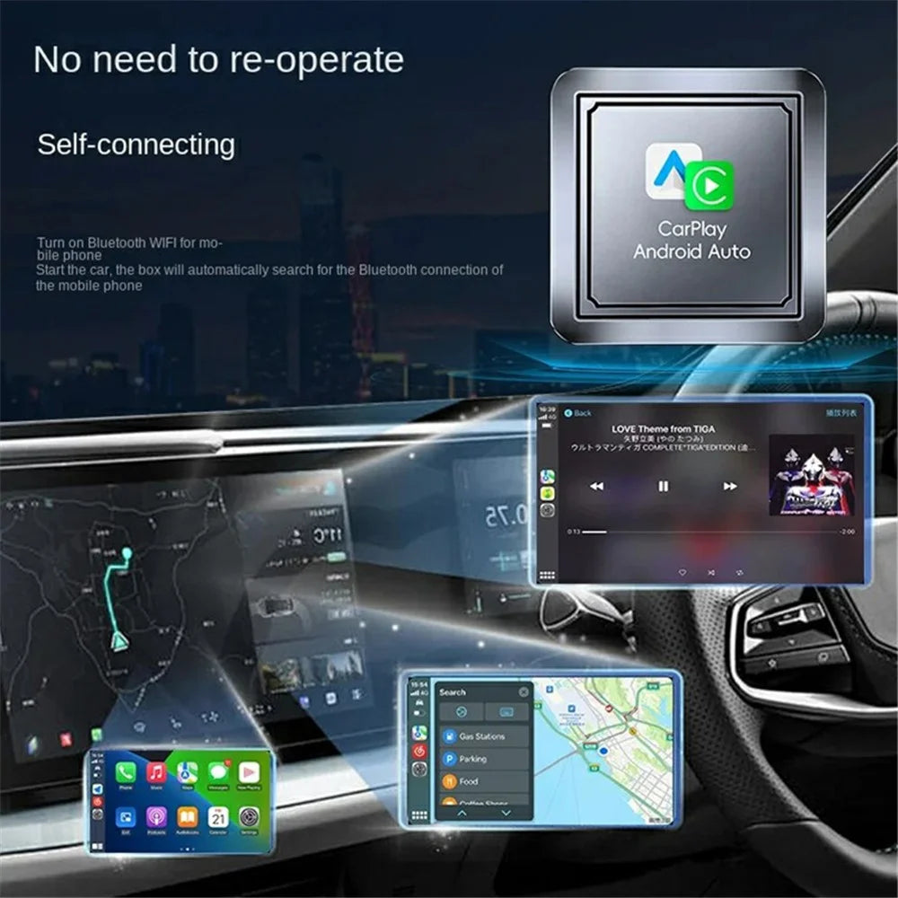 Q1S 2-in-1 Wired to Wireless Carplay Android Auto Adapter Bluetooth-compatible 5.0 Smart Box - 4