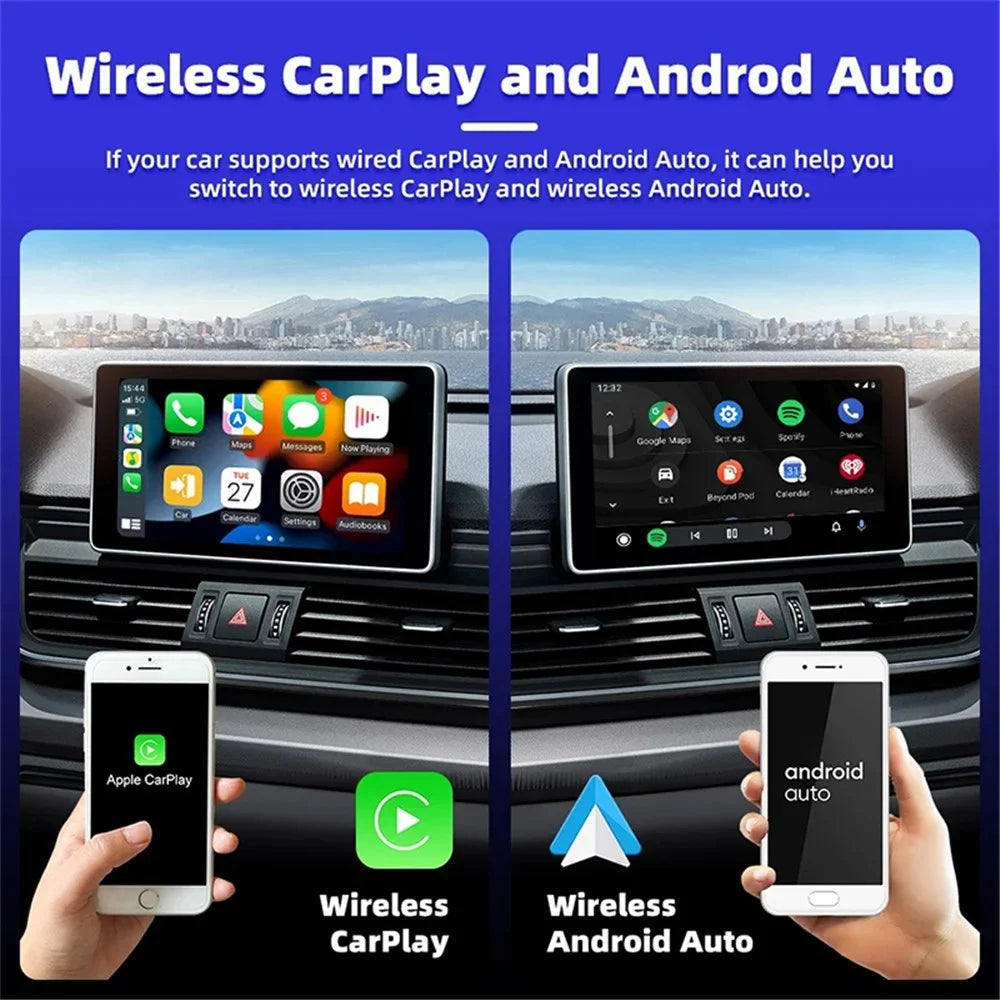Q1S 2-in-1 Wired to Wireless Carplay Android Auto Adapter Bluetooth-compatible 5.0 Smart Box - 6