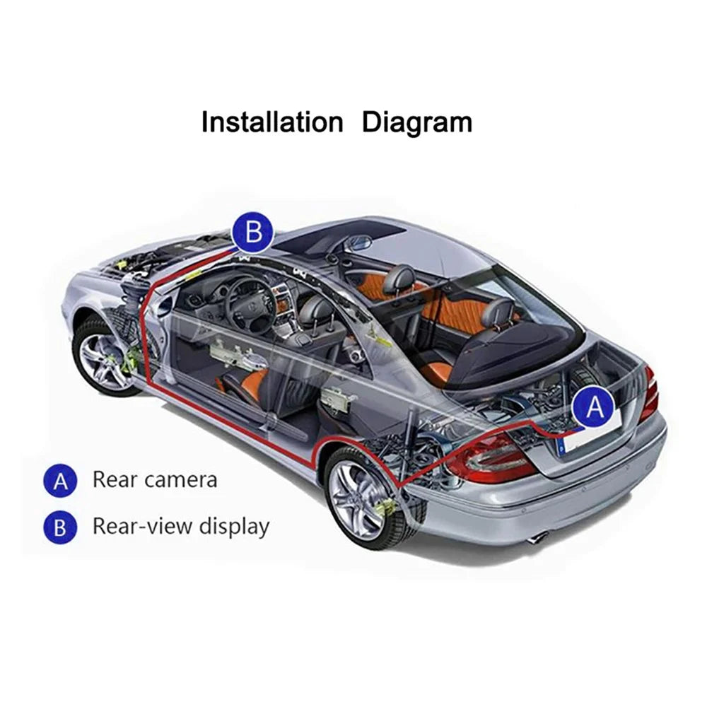 RH-702A Car Rear View Backup Round Camera Truck Vehicle Parking Reverse System 7'' Screen Monitor Kit 12V 24V - 6