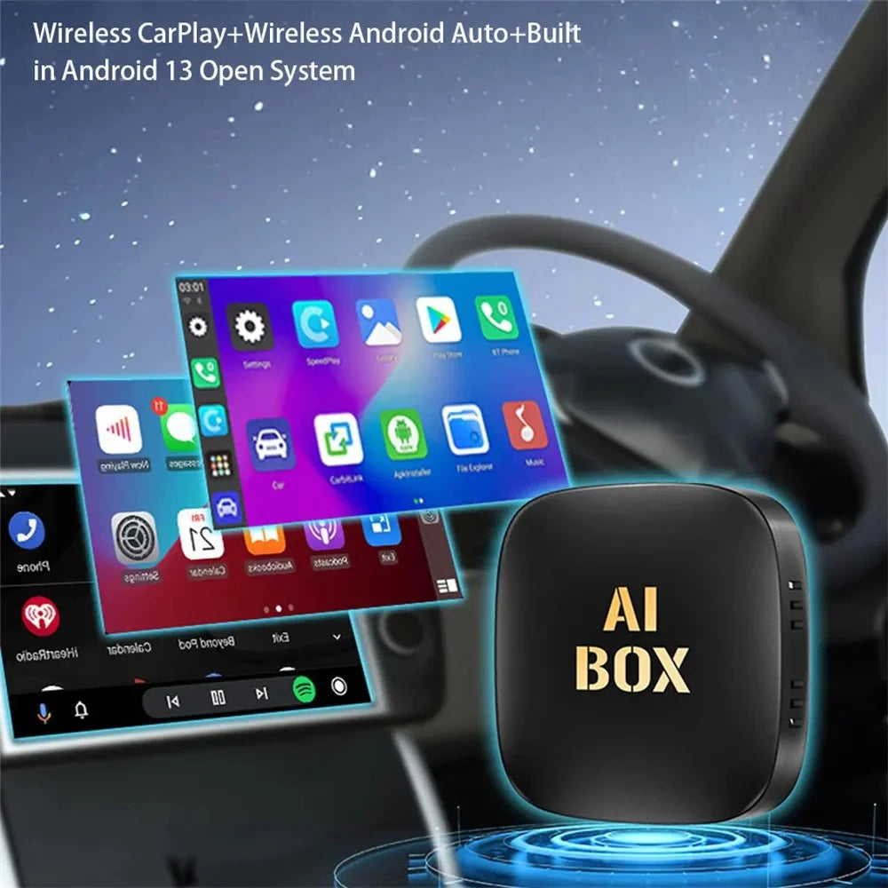 Android 13 Carplay Smart AI Box Wireless Carplay / Android Auto Adapter Built-In Netflix / Youtube, 2+32G - 4