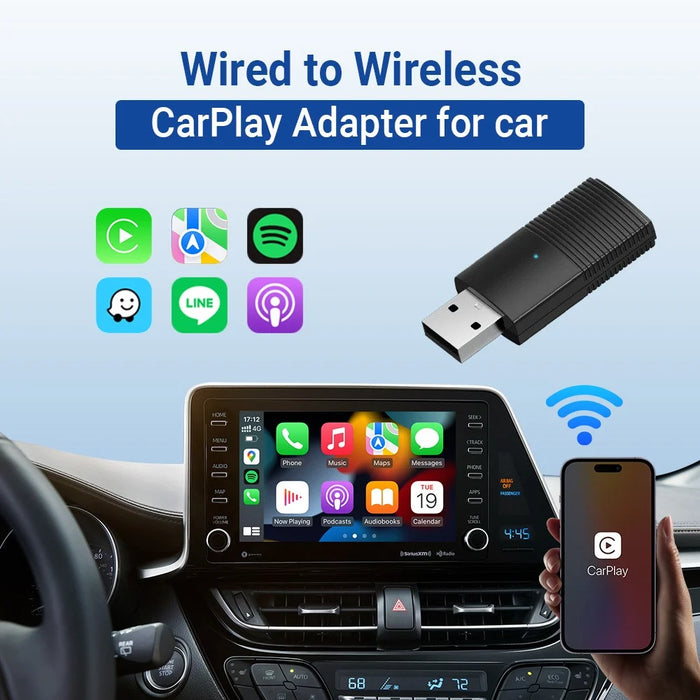 Mini Car Wireless Carplay Adapter Wired to Wireless Carplay Dongle for iPhone - 2