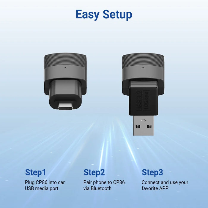 Mini Car Wireless Carplay Adapter Wired to Wireless Carplay Dongle for iPhone - 4