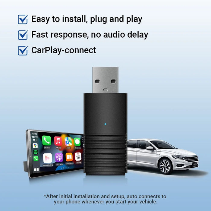 Mini Car Wireless Carplay Adapter Wired to Wireless Carplay Dongle for iPhone - 6
