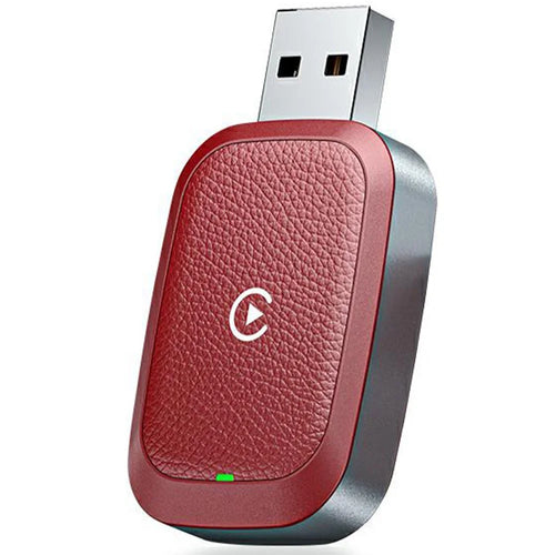 Wired to Wireless Carplay Adapter for iPhone Fast Connect Leather Coated Wireless Carplay Dongle - 1