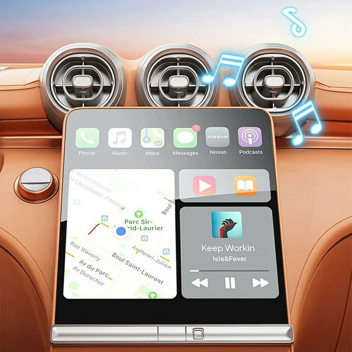 2-in-1 Android Auto and Carplay Adapter Wired to Wireless USB Smart Dongle - Red - 3