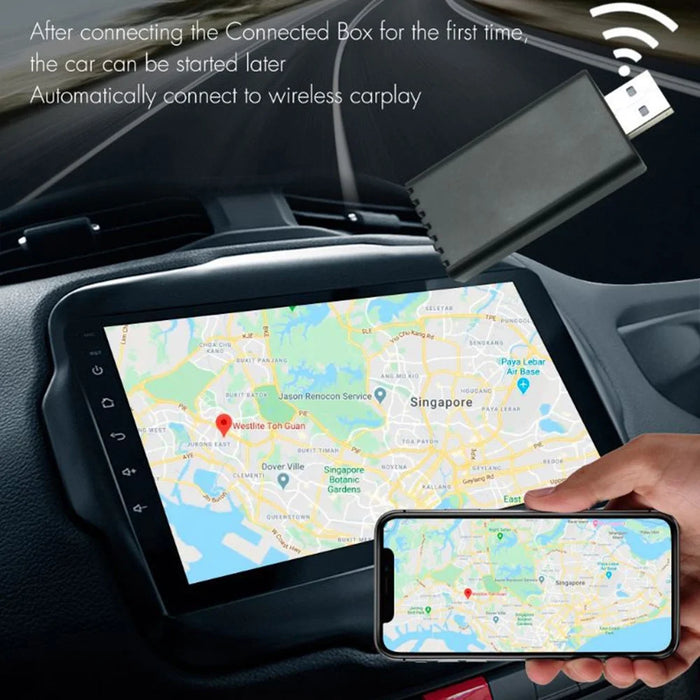 P5981 Wired to Wireless Carplay Box Mini Adapter Plug and Play USB Dongle for iPhone - 4