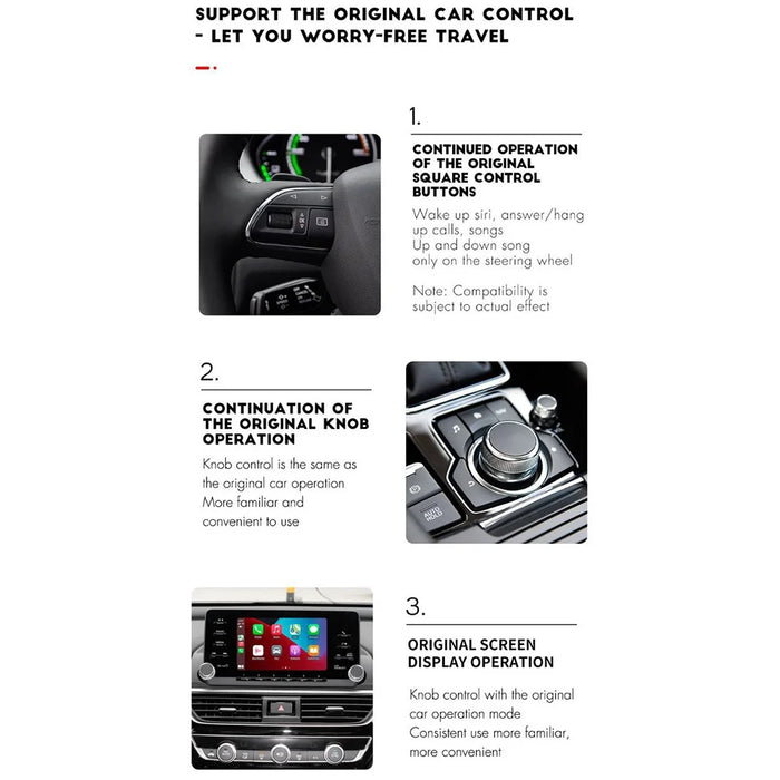 P5981 Wired to Wireless Carplay Box Mini Adapter Plug and Play USB Dongle for iPhone - 5