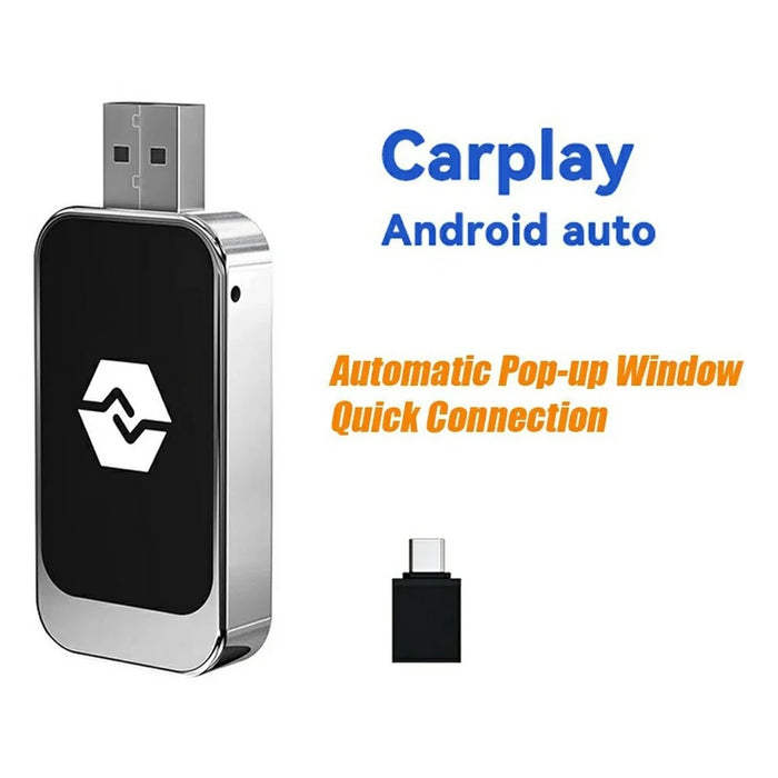Q1BZ 2-in-1 Carplay Android Auto Dongle Box Wired to Wireless Plug and Play USB Adapter - 2
