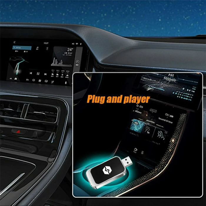 Q1BZ 2-in-1 Carplay Android Auto Dongle Box Wired to Wireless Plug and Play USB Adapter - 3