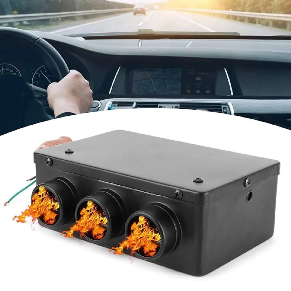 Three Hole Car Water Heater Window Defrosting Defogging Vehicle Interior Heater - 12V - 3