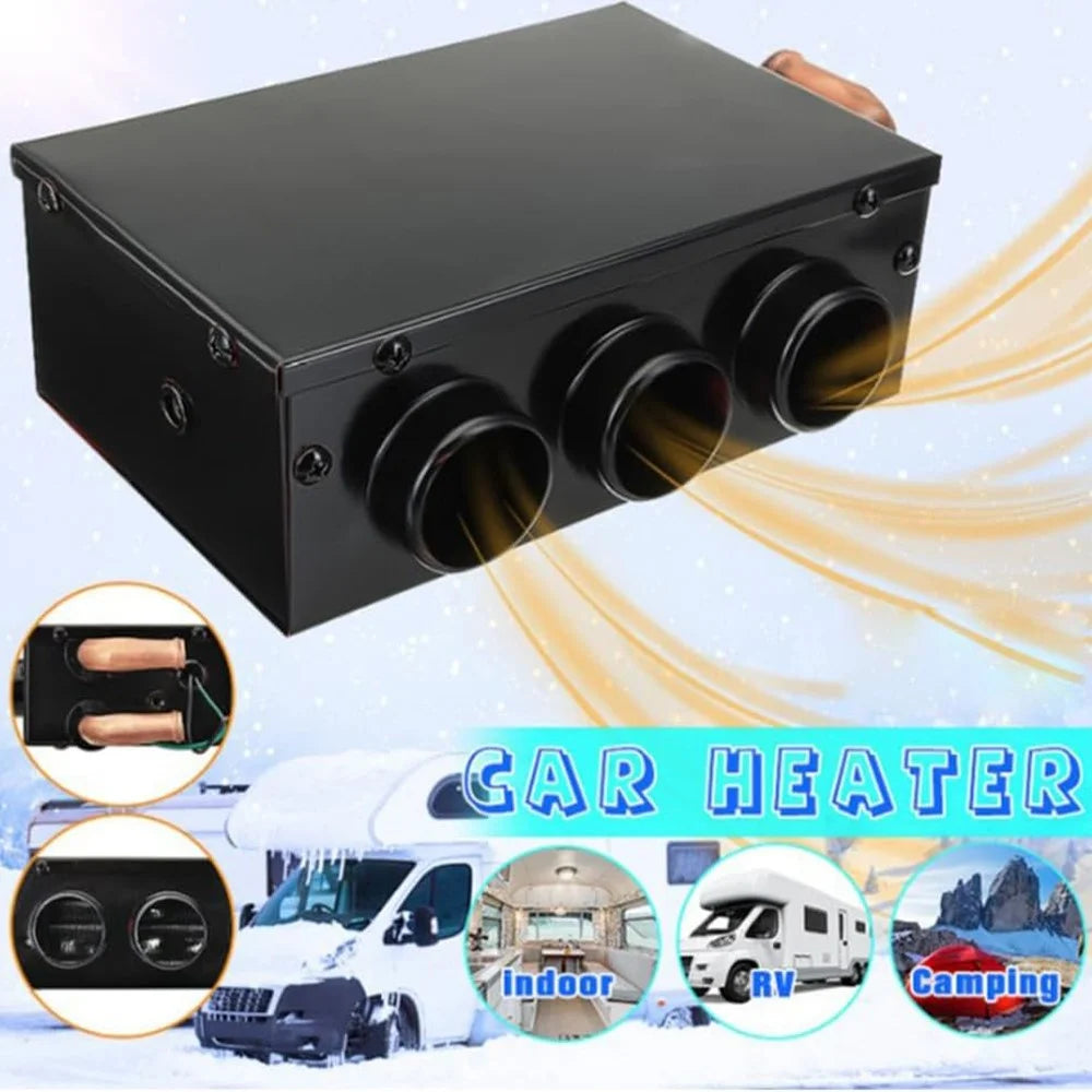 Three Hole Car Water Heater Window Defrosting Defogging Vehicle Interior Heater - 12V - 4