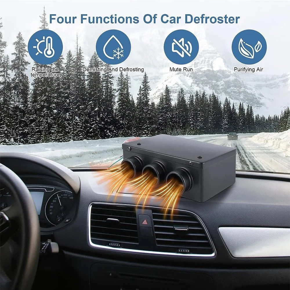 Three Hole Car Water Heater Window Defrosting Defogging Vehicle Interior Heater - 12V - 6