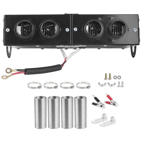 Four Hole Metal Car Interior Heater Window Defrosting Defogging Vehicle Heating Fan - 12V - 1