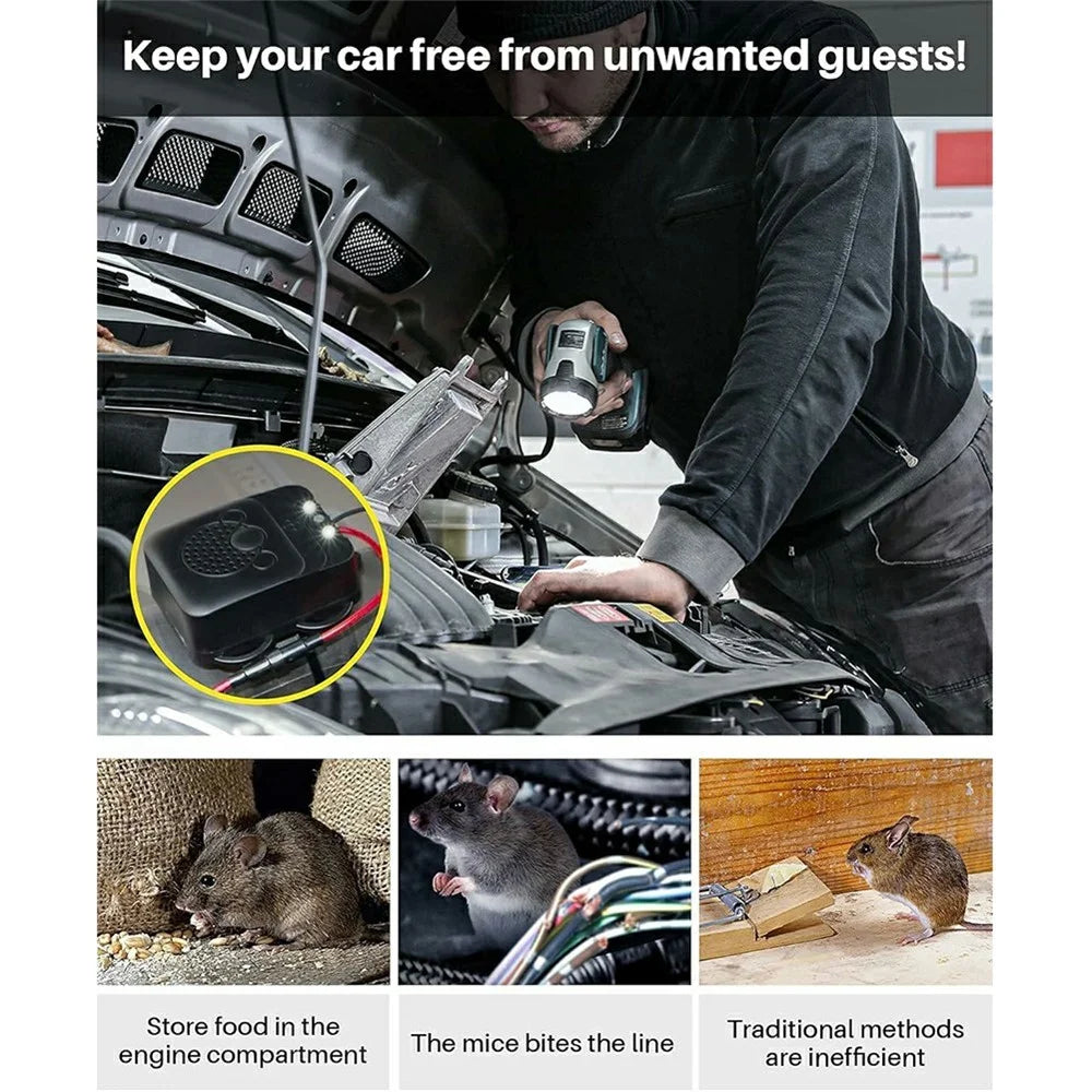 532 Car Mouse Repellent Car Engine Compartment Ultrasonic Rodent Repeller - 4