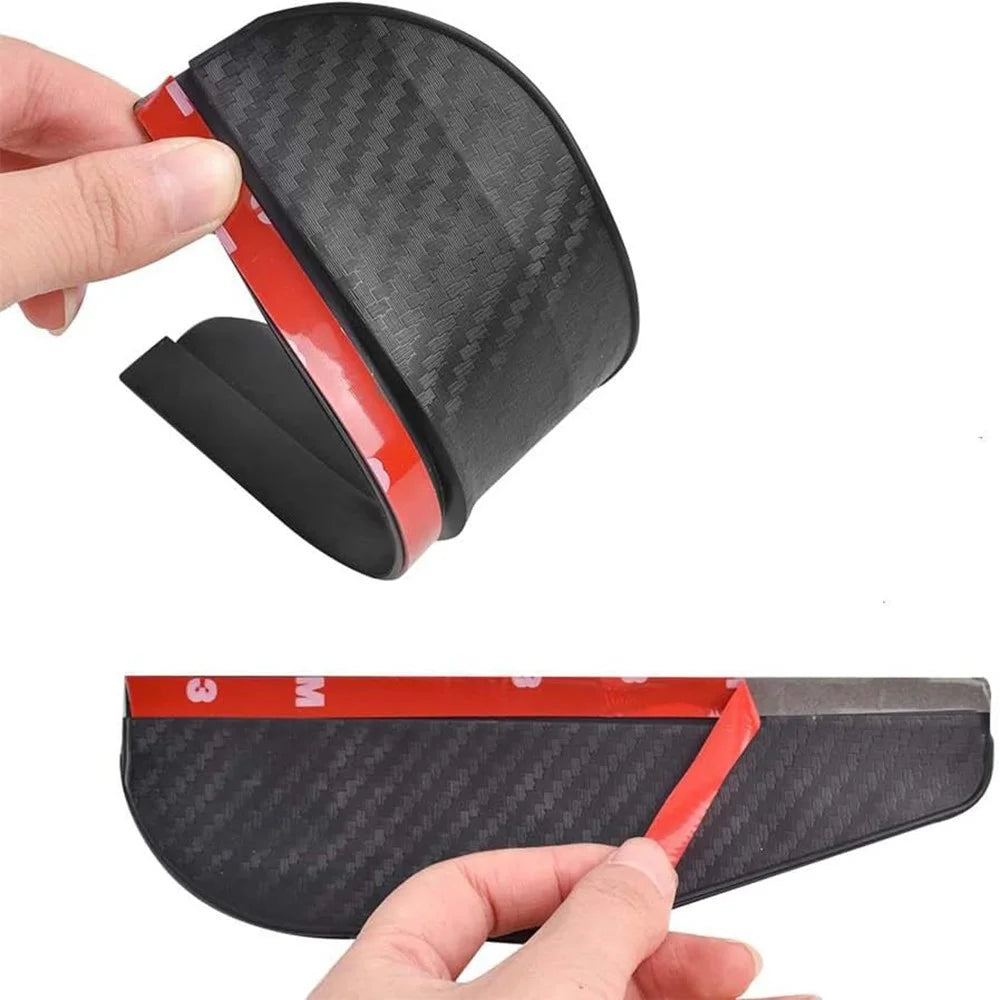 2Pcs Car Rearview Mirror Rain Baffle Carbon Fiber Texture Vehicle Side Mirror PVC Rain Blocker - 2