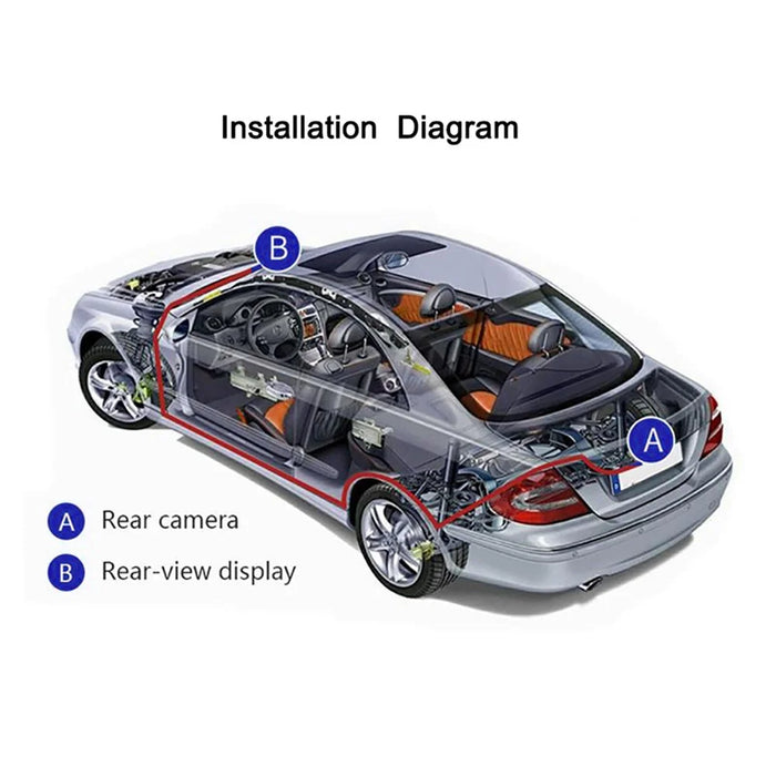RH-702D HD 7'' Large Screen LCD Display Monitor 12V 24V Car Parking Reversing 8-LED Rear Camera Kit - 6
