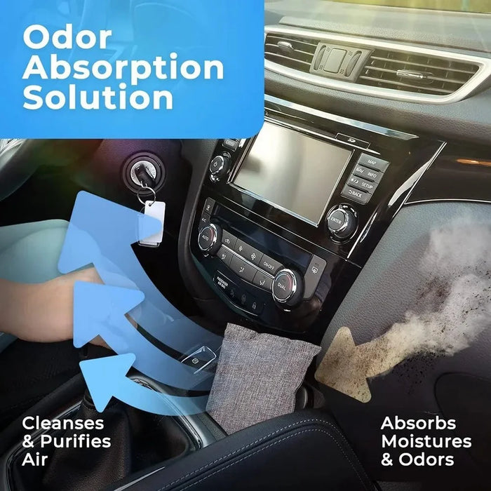 Activated Carbon Bag Car Home Dehumidification Odor Formaldehyde Removal Linen Bamboo Charcoal Bag - Grey - 2