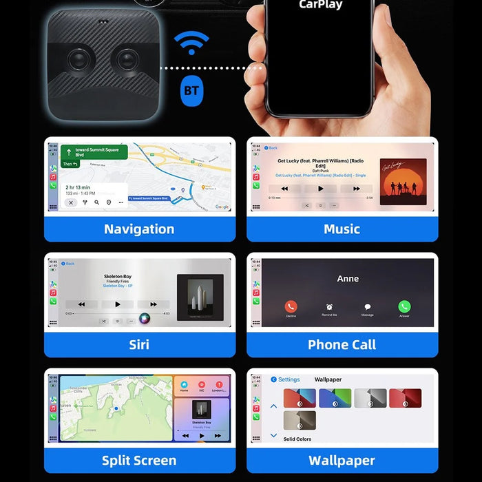 2 in 1 Wireless Carplay Adapter and Android Auto Wireless Box Converts Wired to Wireless Carplay Dongle - 4