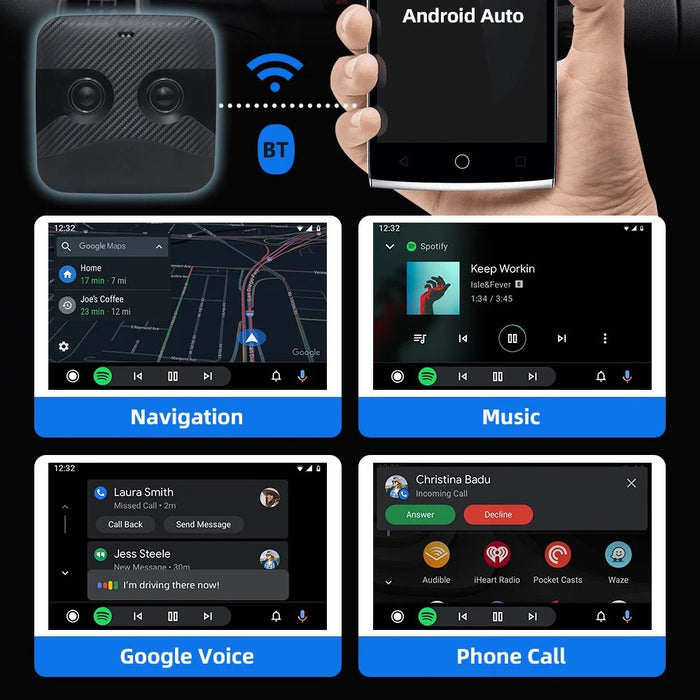 2 in 1 Wireless Carplay Adapter and Android Auto Wireless Box Converts Wired to Wireless Carplay Dongle - 5