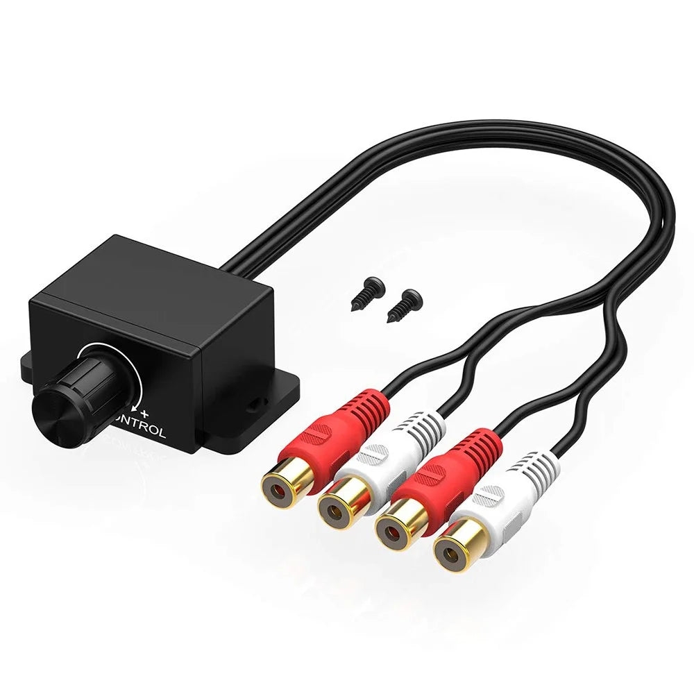 Car RCA Remote Amplifier Level Controller RCA Audio Bass Knob Volume Control Cable - 1