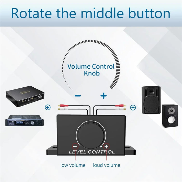 Car RCA Remote Amplifier Level Controller RCA Audio Bass Knob Volume Control Cable - 4