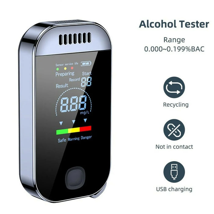 Mini Breathalyzer High Sensitivity Non-Contact Portable Alcohol Tester Digital Alcoholmeter - 2