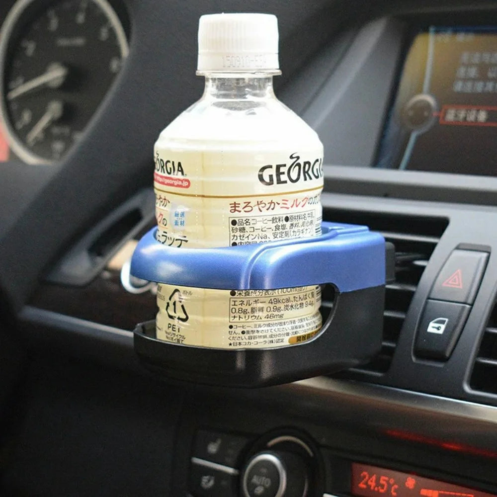 Multi-Function Car Air Vent Mount Drinks Holder Plastic Beverage Organizer Rack - Silver - 5