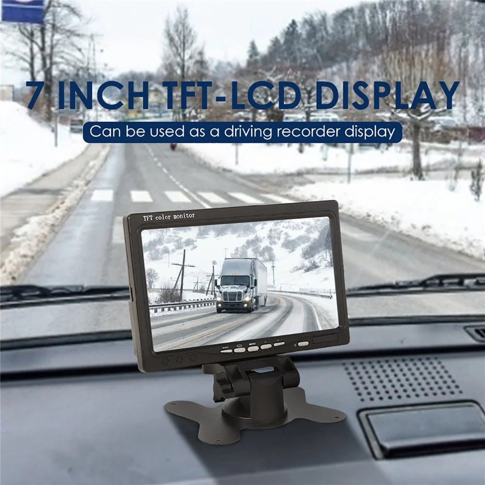 RH-701B 7" LCD Video Display Screen Monitor Rear View Backup Car 4-LED Camera Parking and Reverse System Kit - 2