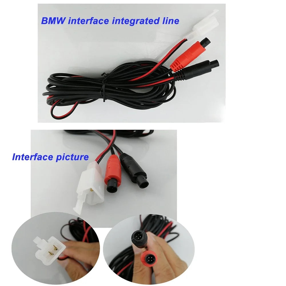 RH-512 5'' LCD Display Monitor Car Parking Reverse Waterproof AHD Square Rear Camera with Video Line - 5