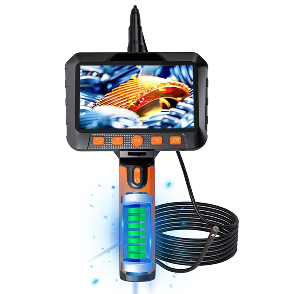 T27 Digital Industrial Borescope 1m 5.5mm Dual-Lens 5-inch 1080P Handheld Endoscope with Light - 1