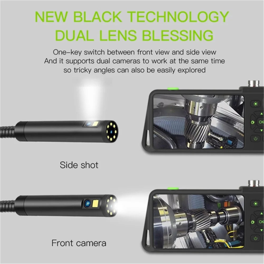 T22 Dual Lens Industrial Endoscope with 4pcs Light 3.5m 4.5 inch 5.5mm 1080P IP67 Waterproof Digital Borescope - 6