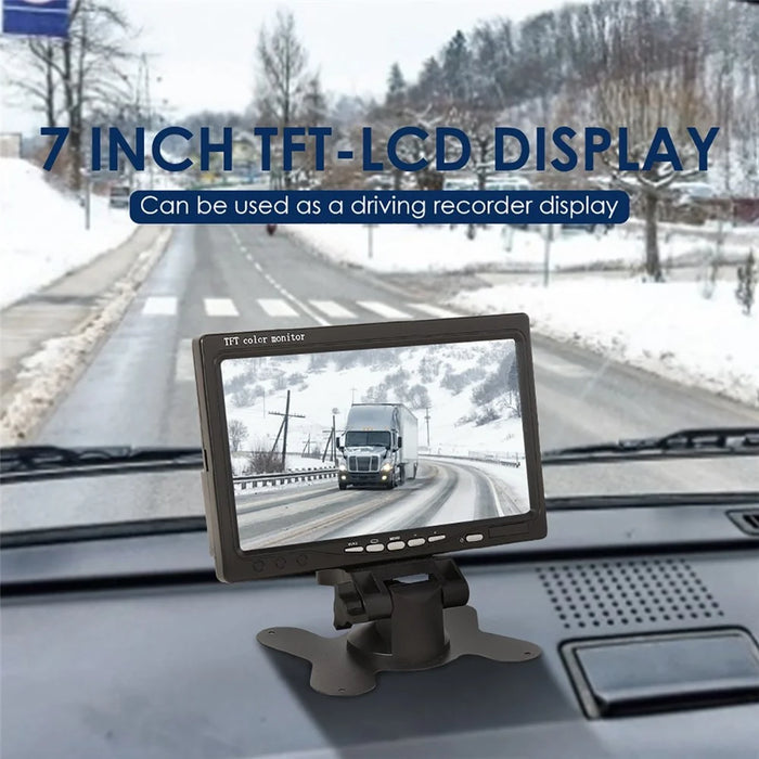 RH-701A 7" LCD Video Display Screen Monitor with Rear View Backup Car Camera Parking and Reverse System Kit for Vehicles - 3