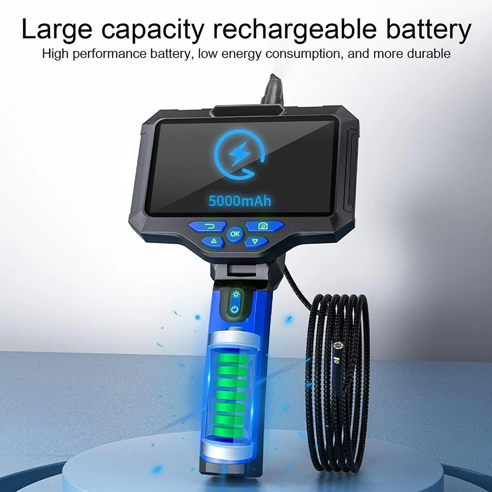 T28 Industrial Borescope with 4pcs Light 3.5m 7.9mm Dual Lens 5-inch 1080P Endoscope Snake Camera - 2