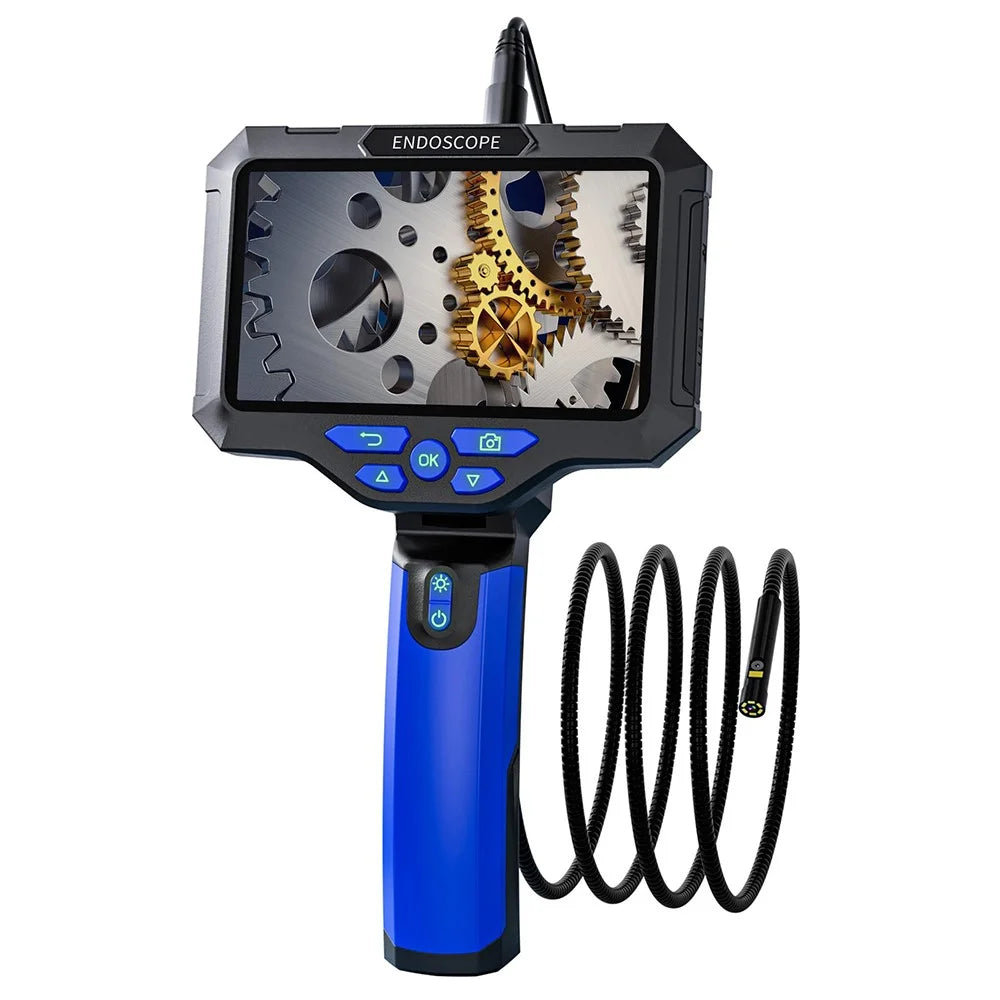 T28 5.5mm Dual Lens Endoscope with 4pcs Light 5m 5-inch 1080P Digital Industrial Borescope - 1