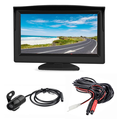 RH-513 5'' LCD Display Monitor Car Parking Reverse Waterproof Butterfly-shaped Rear Camera with Video Line - 1