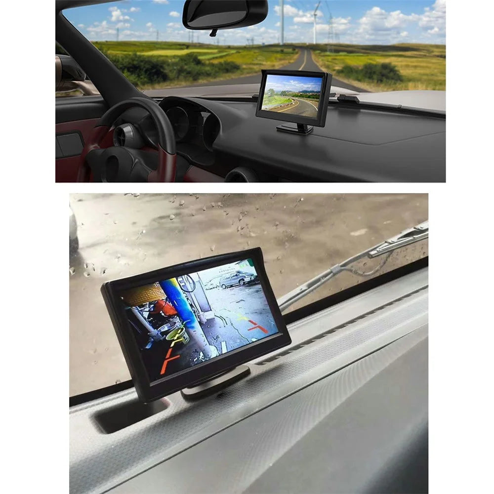 RH-513 5'' LCD Display Monitor Car Parking Reverse Waterproof Butterfly-shaped Rear Camera with Video Line - 4