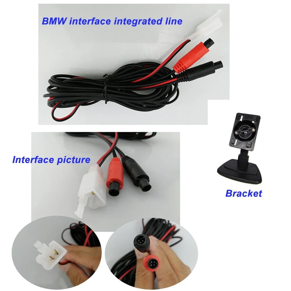RH-513 5'' LCD Display Monitor Car Parking Reverse Waterproof Butterfly-shaped Rear Camera with Video Line - 7