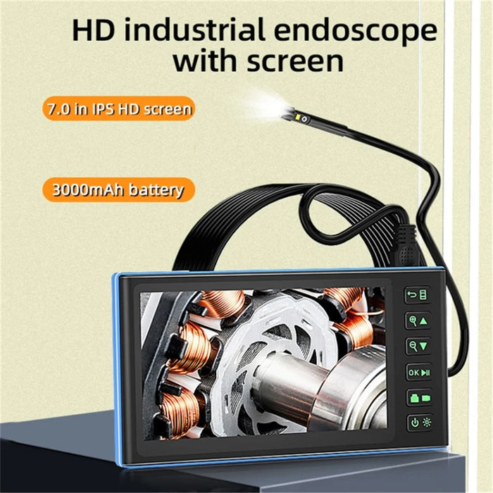 T23 Industrial Endoscope with 6 LED Lights 2m 5.5mm Dual Lens 7 inch 1080P Digital Borescope IP67 Camera - 2